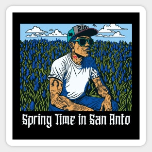 Vintage Spring Time in San Antonio // Funny Texas Bluebonnet Pose Sticker